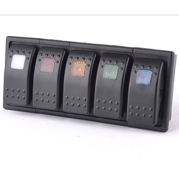 12V- 24V 5 LED Panel de interruptor basculante de barra de color Arb Carling con soporte de clip